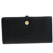 Pre-owned Leather wallets Chanel Vintage , Black , Dames