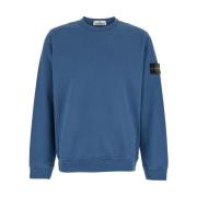 Katoen Fleece Sweaters Stone Island , Blue , Heren