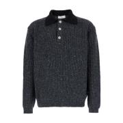 Rugby Wool Mix Sweater in Grijs Dunst , Gray , Heren