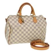 Pre-owned Canvas handbags Louis Vuitton Vintage , White , Dames