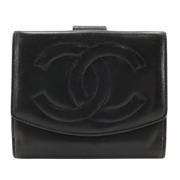 Pre-owned Leather wallets Chanel Vintage , Black , Dames