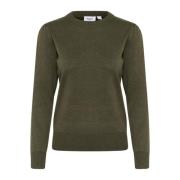 Army Green Melange Gebreide Trui Saint Tropez , Green , Dames