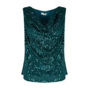 Elegante Paillet Top Liu Jo , Green , Dames