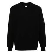 Zwarte Sweater Girocollo Carry Over C.p. Company , Black , Heren