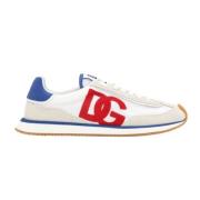 Rode Logo Sneakers Mesh Suède Design Dolce & Gabbana , Multicolor , Da...