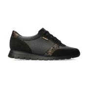 Ergonomische Leren Sneaker - Zwart Mephisto , Black , Dames