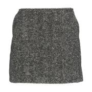 Herringbone Rok met Open Zak 8PM , Gray , Dames