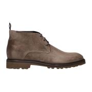 Taupe Suède Veterschoenen Floris van Bommel , Beige , Heren