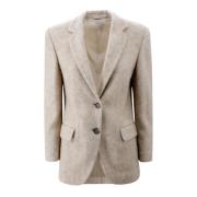 Bruine Jas met Monili Kettingdetail Brunello Cucinelli , Brown , Dames