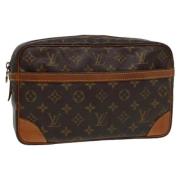 Pre-owned Canvas clutches Louis Vuitton Vintage , Brown , Dames