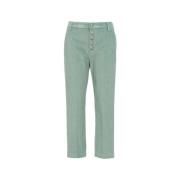 Cropped Corduroy Broek met Zakken Dondup , Blue , Dames