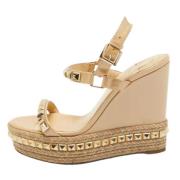 Pre-owned Leather sandals Christian Louboutin Pre-owned , Beige , Dame...