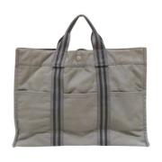 Pre-owned Canvas handbags Hermès Vintage , Gray , Dames