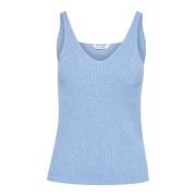 Gebreide Top Marina Melange Stijlvol Cream , Blue , Dames