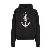 Logo-print Katoenen Hoodie Dolce & Gabbana , Blue , Heren