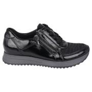 Brede Damesneakers - Zwart Waldläufer , Black , Dames