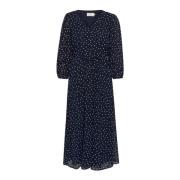 Midnight/White Dot Jurk Kaffe , Blue , Dames