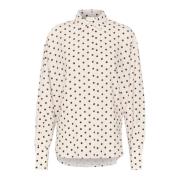 Polka Dot Feminine Shirt Blouse Kaffe , White , Dames