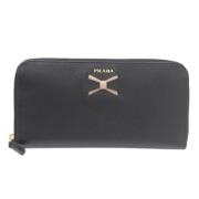 Pre-owned Leather wallets Prada Vintage , Black , Dames