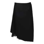 Zwarte Geplooide Rok Sacai , Black , Dames