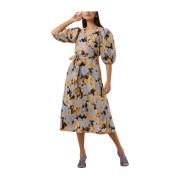 Marigold Wrap Dress Blauw Second Dames , Multicolor , Dames