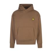 Bruine Hoodie met Smile Detail Barrow , Brown , Heren