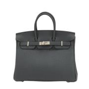 Pre-owned Leather handbags Hermès Vintage , Gray , Dames