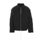 Zwarte Gewatteerde Jas met Logo Print Acne Studios , Black , Heren