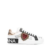 Zwarte Hart Rubber Sneaker Dolce & Gabbana , Multicolor , Dames