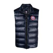 Blauwe Mouwloze Donsjas met Logo Canada Goose , Blue , Heren