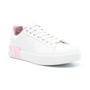 Witte Kalfsleren Sneakers Dolce & Gabbana , White , Dames