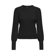 Puff O-Neck Zwarte Trui Only , Black , Dames