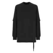 Zwarte Katoenen Sweatshirt Ronde Hals Lange Mouwen Rick Owens , Black ...