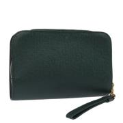 Pre-owned Leather clutches Louis Vuitton Vintage , Green , Dames