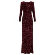 Chenille Sequin Red Carpet Jurk Elisabetta Franchi , Red , Dames