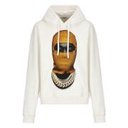 Witte Katoenen Hoodie met Mask20 Print IH NOM UH NIT , White , Heren