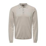 Life Reg Polo Knit Silver Lining Only & Sons , Beige , Heren