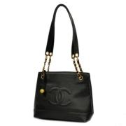 Pre-owned Leather chanel-bags Chanel Vintage , Black , Dames