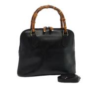 Pre-owned Leather handbags Gucci Vintage , Black , Dames