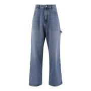 Wide Leg Denim Jeans 1989 Studio , Blue , Heren