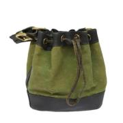 Pre-owned Canvas totes Louis Vuitton Vintage , Green , Dames