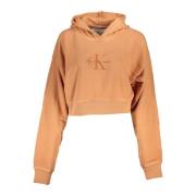 Oranje hoodie met borduurwerk Calvin Klein , Orange , Dames