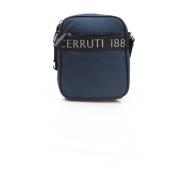 Crossbody Tas met Rits en Logo Cerruti 1881 , Blue , Heren