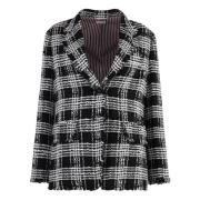 Klassieke Tweed Blazer met Zakken Thom Browne , Black , Dames