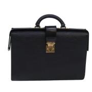 Pre-owned Leather briefcases Louis Vuitton Vintage , Black , Dames