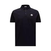 Logo Patch Polo Klassiek Navy Katoen Moncler , Blue , Heren