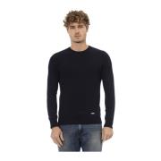 Trendy Lange Mouw Crewneck Sweater Baldinini , Blue , Heren