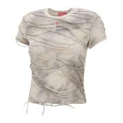 Grijze T-shirts en Polos Lang Diesel , Gray , Dames