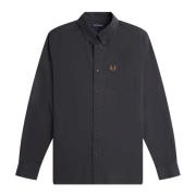 Anker Grijs Button Down Shirt Fred Perry , Gray , Heren