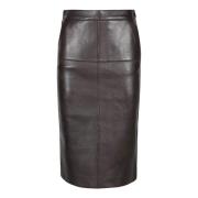 Elegante Midi Rok P.a.r.o.s.h. , Brown , Dames